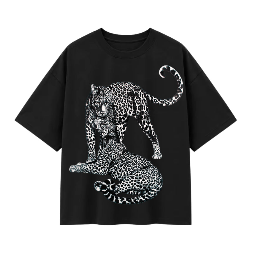 T-shirt oversize imprimé Couple, à plat