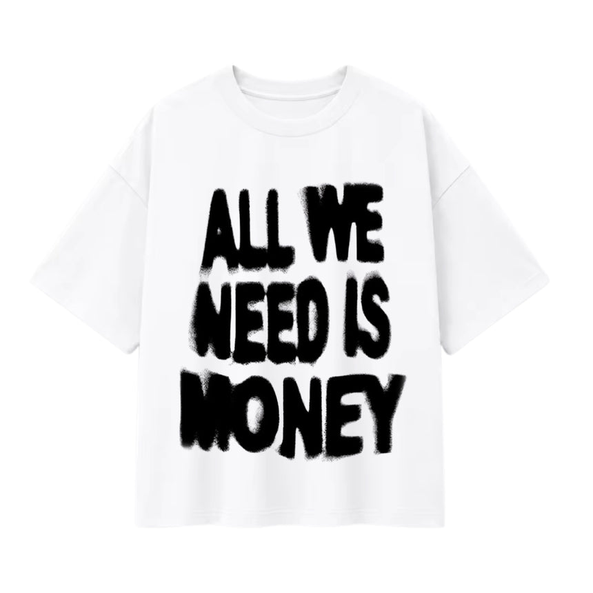 T-shirt oversize imprimé Money, à plat