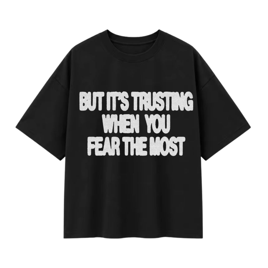 T-shirt oversize imprimé Trusting, à plat